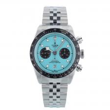 Gents Tudor Black Bay Chrono 79360 Steel case with Turquoise Blue dial