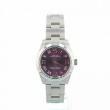 Ladies Rolex Oyster Perpetual 31 177200 Steel case with Red Grape dial