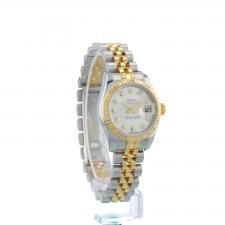 Ladies Rolex DateJust 26 179173 18ct Yellow Gold   Stainless Steel case with Silver and Diamond dial