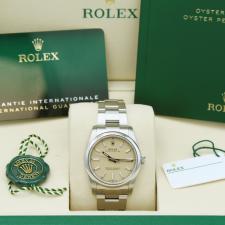 Gents Rolex Oyster Perpetual 34 124200 Steel case with Beige dial