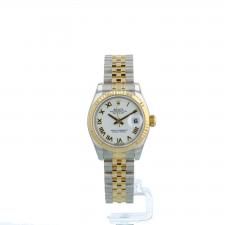 Ladies Rolex DateJust 179173 18ct Yellow Gold   Stainless Steel case with White dial