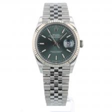 Gents Rolex Datejust 36 126234 Steel case with Mint Green dial