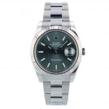 Gents Rolex Datejust 41 126334 Stainless Steel case with Mint Green dial