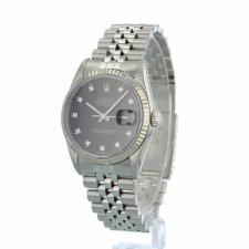 Gents Rolex Datejust 16234 Stainless Steel case with Black Diamond Set dial