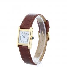 Ladies Cartier Tank 78093 18 CT case with White dial