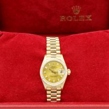 Ladies Rolex DateJust 69178 18ct Yellow Gold case with Gilt Diamond dial