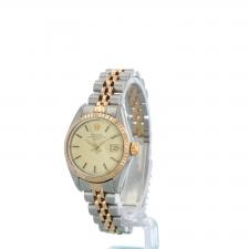 Ladies Rolex Oyster Perpetual Date 6917 18ct Rose Gold   Stainless Steel case with Champagne dial