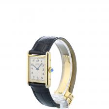 Gents Cartier Tank W1002753 G/P case with White dial
