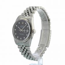 Gents Rolex Datejust 16234 Stainless Steel case with Black Diamond Set dial