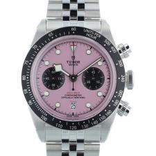 Gents Tudor Black Bay Chrono 79360N Steel case with Pink dial