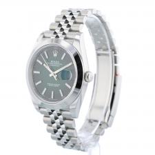 Gents Rolex Datejust 41 126300 Steel case with Green Ombre dial