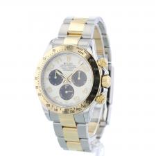 Gents Rolex Daytona 116523 18ct Yellow Gold Stainless Steel case with White Racing dial