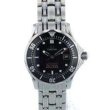Ladies Omega  21230286101001 Steel case with Black Wave dial