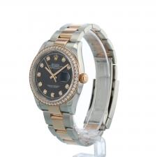 Gents Rolex Datejust 36 126281RBR 18ct Rose Gold   Stainless Steel case with Black Diamond Set  dial