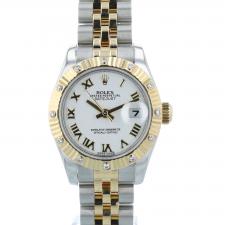 Ladies Rolex Datejust 26 179313 18ct Yellow Gold   Stainless Steel case with White Roman Numerals dial