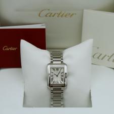 Ladies Cartier Tank Anglaise 3485 Steel case with Silver dial
