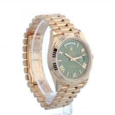 Gents Rolex Day Date 40 228235 18ct Rose Gold case with Green dial