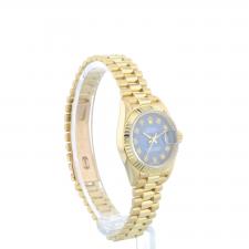 Ladies Rolex DateJust  69178 18ct Yellow Gold case with Blue Diamond dial