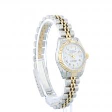 Ladies Rolex Datejust 69173 18ct Yellow Gold Stainless Steel case with White dial
