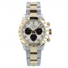 Gents Rolex Daytona 116523 18ct Yellow Gold Stainless Steel case with White dial