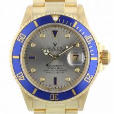 Gents Rolex Submariner Date 16618 18ct Yellow Gold case with Aftermarket Serti dial