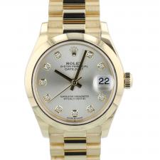 Ladies Rolex DateJust  278248 18 CT case with Silver Diamond Set dial