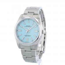 Gents Rolex Oyster Perpetual 41 124300 Steel case with Turquoise Blue dial