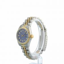 Ladies Rolex DateJust 69173 18ct Yellow Gold   Stainless Steel case with Blue Diamond dial