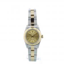 Ladies Rolex Oyster Perpetual 76233 18ct Yellow Gold Stainless Steel case with Gilt dial
