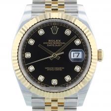 Gents Rolex Datejust 126333 18ct Yellow Gold   Stainless Steel case with Black Diamond Set  dial
