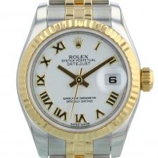 Ladies Rolex DateJust 179173 18ct Yellow Gold   Stainless Steel case with White dial