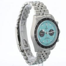 Gents Tudor Black Bay Chrono 79360N Steel case with Flamingo Blue dial