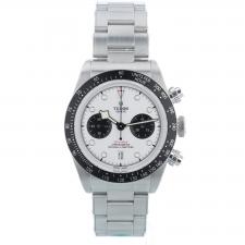 Gents Tudor Black Bay Chrono 79360N Stainless Steel case with White dial
