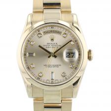 Gents Rolex Day Date 11828 18ct Yellow Gold case with Champagne Diamond Set dial