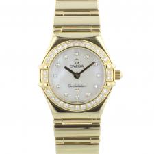 Ladies Omega Constellation 11647500 18ct Yellow Gold case with MOP Diamond dial