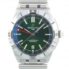 Gents Breitling Chronomat GMT A32398 Steel case with Green dial
