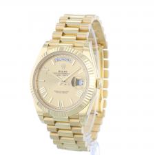 Gents Rolex Day Date 40 228238 18ct Yellow Gold case with Champagne dial