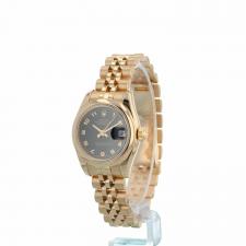 Ladies Rolex DateJust 179165 18ct Rose Gold case with Black dial