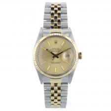 Gents Rolex DateJust 16013 18ct Yellow Gold Stainless Steel case with Champagne dial