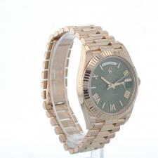 Gents Rolex Day Date 40 228235 18ct Rose Gold case with Olive dial