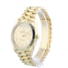 Gents Rolex Day Date 40 228238 18ct Yellow Gold case with Champagne dial