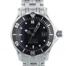 Ladies Omega Seamaster 21230286101001 Steel case with Black Wave dial