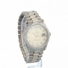 Gents Rolex Day Date 118399BR 18ct White Gold case with Silver Diamond Set dial
