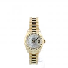 Ladies Rolex DateJust 179178 18ct Yellow Gold case with MOP Diamond dial