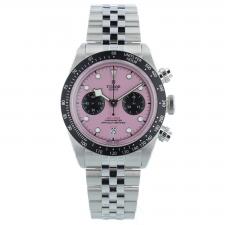 Gents Tudor Black Bay Chrono 79360N Steel case with Pink dial