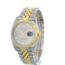 Gents Rolex Datejust 36 116233 18ct Yellow Gold   Stainless Steel case with Grey   Diamond dial
