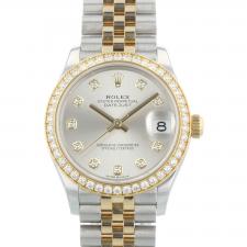 Ladies Rolex DateJust 31 278383RBR 18ct Yellow Gold   Stainless Steel case with Silver Diamond Dot dial
