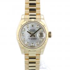 Ladies Rolex DateJust 179178 18ct Yellow Gold case with MOP Diamond dial
