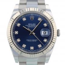 Gents Rolex Datejust 41 126334 Steel case with Blue Diamond dial