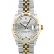 Ladies Rolex DateJust 31 278273 18ct Yellow Gold   Stainless Steel case with Silver and Diamond dial